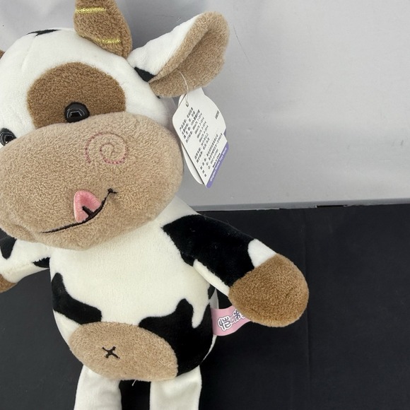 Cute Cow Plush Stuffed Animal Qingdao Runkai Toys World w/ Tags 12" - Picture 2 of 7